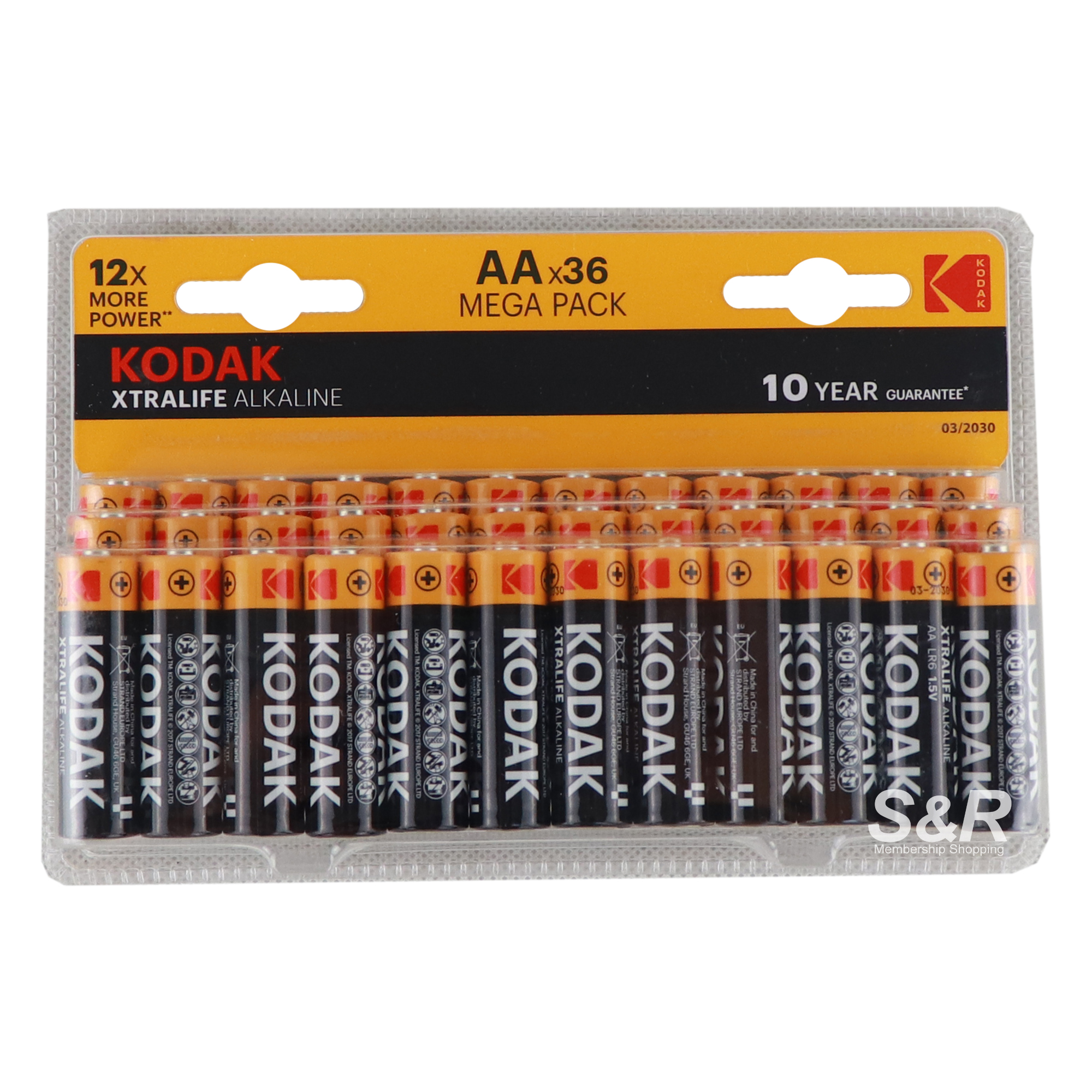 Kodak Xtralife Alkaline Megapack AA Batteries 36pcs Kodak Xtralife Alkaline Megapack AA Batteries 36pcs